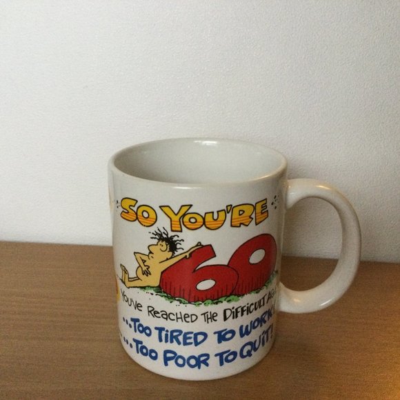 Contenova collection porcelain coffee tea mug happy 60th birthday so you are 60 - Picture 5 of 6